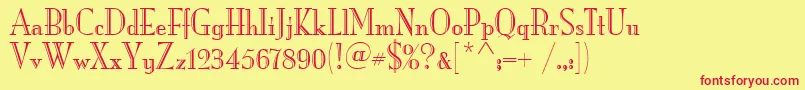 MonaLisaRecutItcTt Font – Red Fonts on Yellow Background