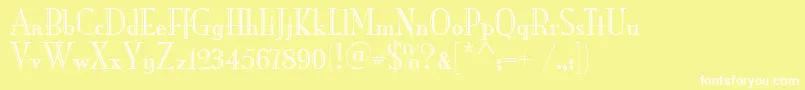 フォントMonaLisaRecutItcTt – 黄色い背景に白い文字
