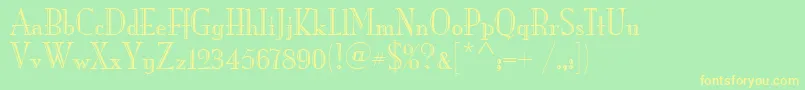 MonaLisaRecutItcTt-Schriftart – Gelbe Schriften auf grünem Hintergrund