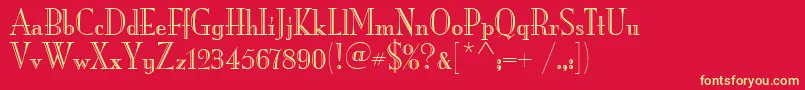 フォントMonaLisaRecutItcTt – 黄色の文字、赤い背景