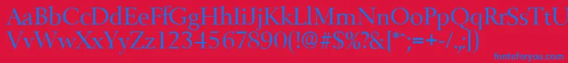 BelfastserialRegular Font – Blue Fonts on Red Background