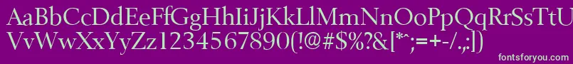 BelfastserialRegular Font – Green Fonts on Purple Background