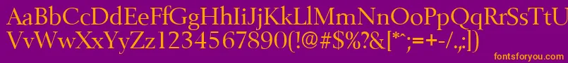 BelfastserialRegular Font – Orange Fonts on Purple Background