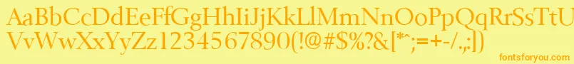 BelfastserialRegular Font – Orange Fonts on Yellow Background