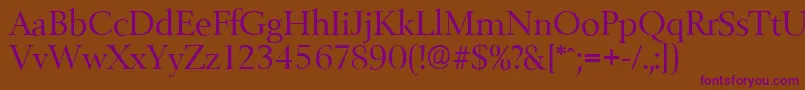 BelfastserialRegular Font – Purple Fonts on Brown Background