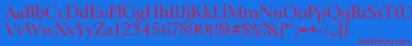 BelfastserialRegular Font – Red Fonts on Blue Background