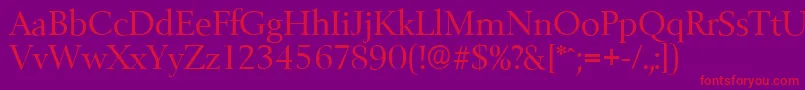 BelfastserialRegular Font – Red Fonts on Purple Background