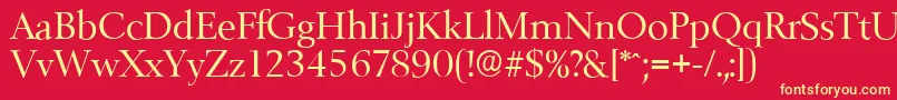 BelfastserialRegular Font – Yellow Fonts on Red Background