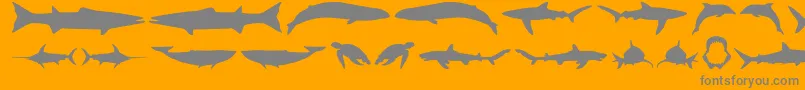 Weitere Informationen zur GiantsOfTheSea-Schriftart GiantsOfTheSea-Schriftart – Graue Schriften auf orangefarbenem Hintergrund