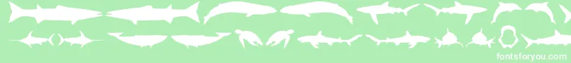 Fonte GiantsOfTheSea – fontes brancas em um fundo verde