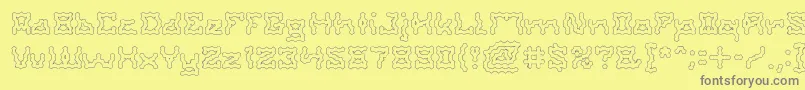ShakeItOffHolow-Schriftart – Graue Schriften auf gelbem Hintergrund