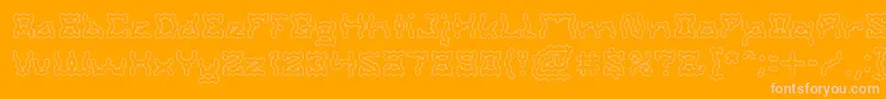 ShakeItOffHolow-Schriftart – Rosa Schriften auf orangefarbenem Hintergrund