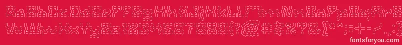 フォントShakeItOffHolow – 赤い背景にピンクのフォント