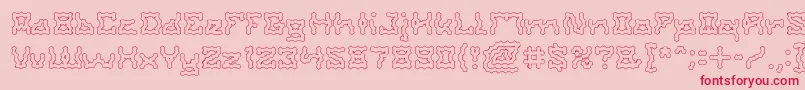ShakeItOffHolow Font – Red Fonts on Pink Background