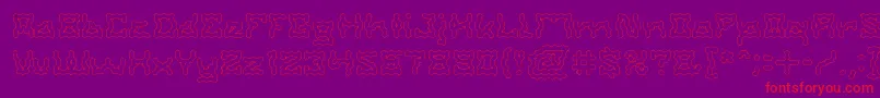 ShakeItOffHolow Font – Red Fonts on Purple Background