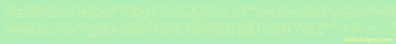 ShakeItOffHolow Font – Yellow Fonts on Green Background