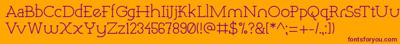 QuartzRegular Font – Purple Fonts on Orange Background