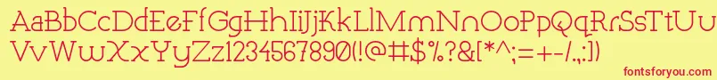 QuartzRegular Font – Red Fonts on Yellow Background