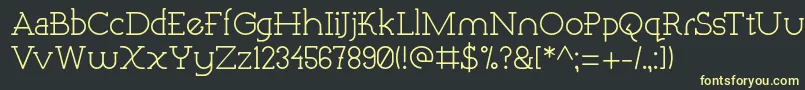 QuartzRegular-Schriftart – Gelbe Schriften auf schwarzem Hintergrund