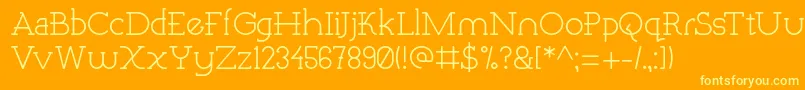 QuartzRegular Font – Yellow Fonts on Orange Background