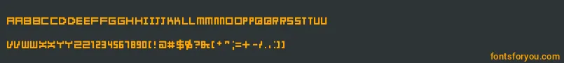 フォントObelusdwarf – 黒い背景にオレンジの文字