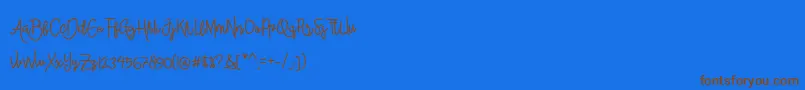 Czcionka AlleanaScript – brązowe czcionki na niebieskim tle