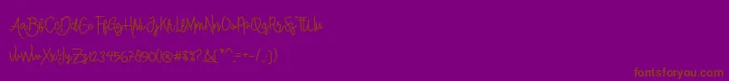 フォントAlleanaScript – 紫色の背景に茶色のフォント