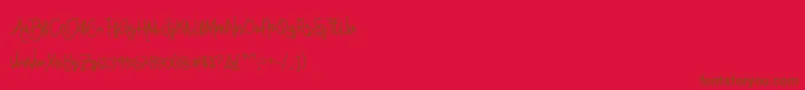 Czcionka AlleanaScript – brązowe czcionki na czerwonym tle