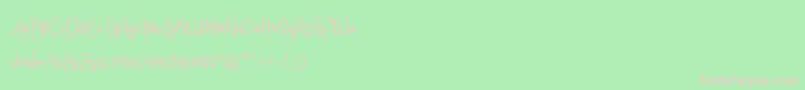 フォントAlleanaScript – 緑の背景にピンクのフォント