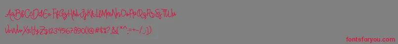 AlleanaScript Font – Red Fonts on Gray Background