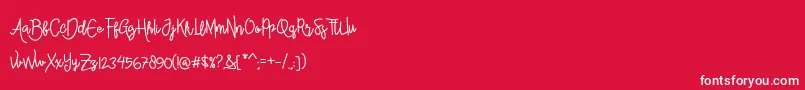 AlleanaScript Font – White Fonts on Red Background