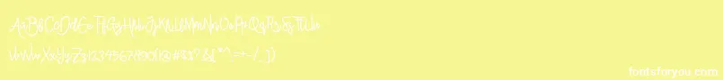 Czcionka AlleanaScript – białe czcionki na żółtym tle