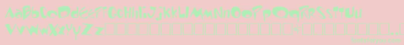 ToontimeRegular Font – Green Fonts on Pink Background