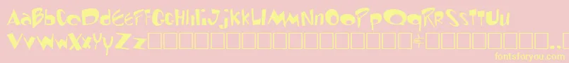 ToontimeRegular-Schriftart – Gelbe Schriften auf rosa Hintergrund