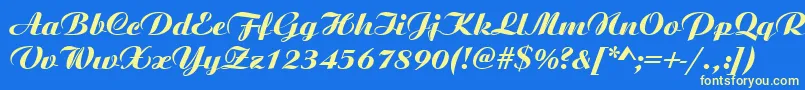 GeArista Font – Yellow Fonts on Blue Background