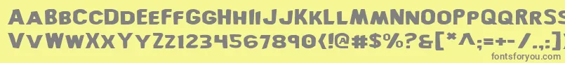 フォントBronice – 黄色の背景に灰色の文字