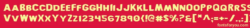 Bronice Font – Yellow Fonts on Red Background