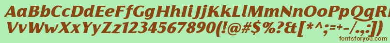 FlorentiaBlackItalicTrial Font – Brown Fonts on Green Background