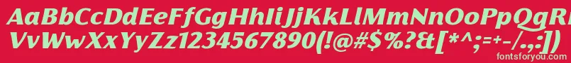 FlorentiaBlackItalicTrial Font – Green Fonts on Red Background