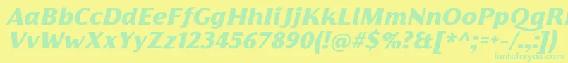 FlorentiaBlackItalicTrial Font – Green Fonts on Yellow Background