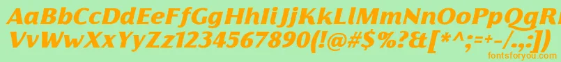 FlorentiaBlackItalicTrial Font – Orange Fonts on Green Background