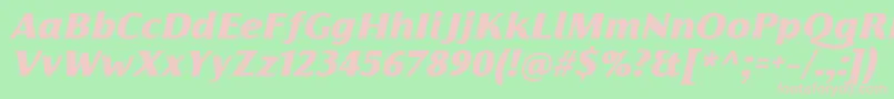 FlorentiaBlackItalicTrial Font – Pink Fonts on Green Background