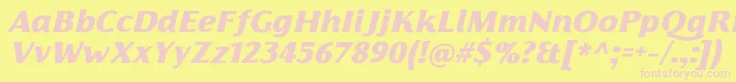 FlorentiaBlackItalicTrial Font – Pink Fonts on Yellow Background