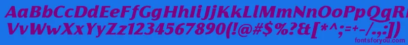 FlorentiaBlackItalicTrial Font – Purple Fonts on Blue Background