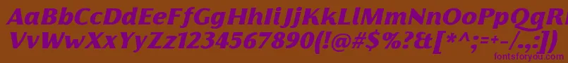 FlorentiaBlackItalicTrial Font – Purple Fonts on Brown Background