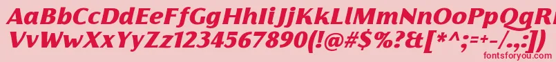 フォントFlorentiaBlackItalicTrial – ピンクの背景に赤い文字