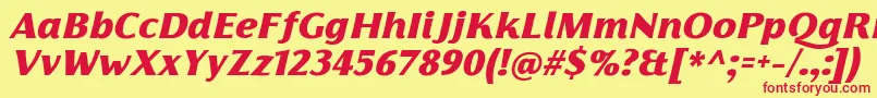 FlorentiaBlackItalicTrial Font – Red Fonts on Yellow Background