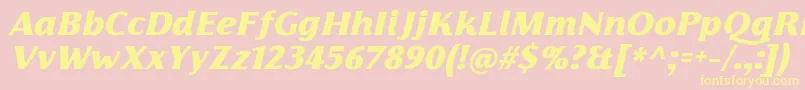FlorentiaBlackItalicTrial Font – Yellow Fonts on Pink Background