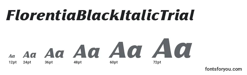 FlorentiaBlackItalicTrial Font Sizes