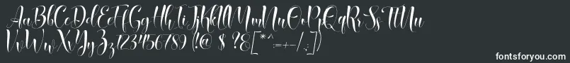 フォントQasmiScript – 黒い背景に白い文字